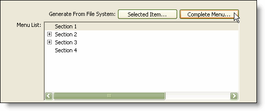 Click the Complete Menu button
